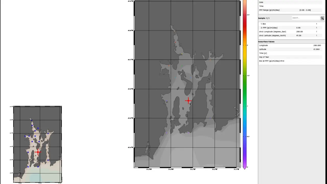 Visualization of Productivity Zones Based on Nitrogen Mass Balance Model in Narragansett Bay, Rhode Island
