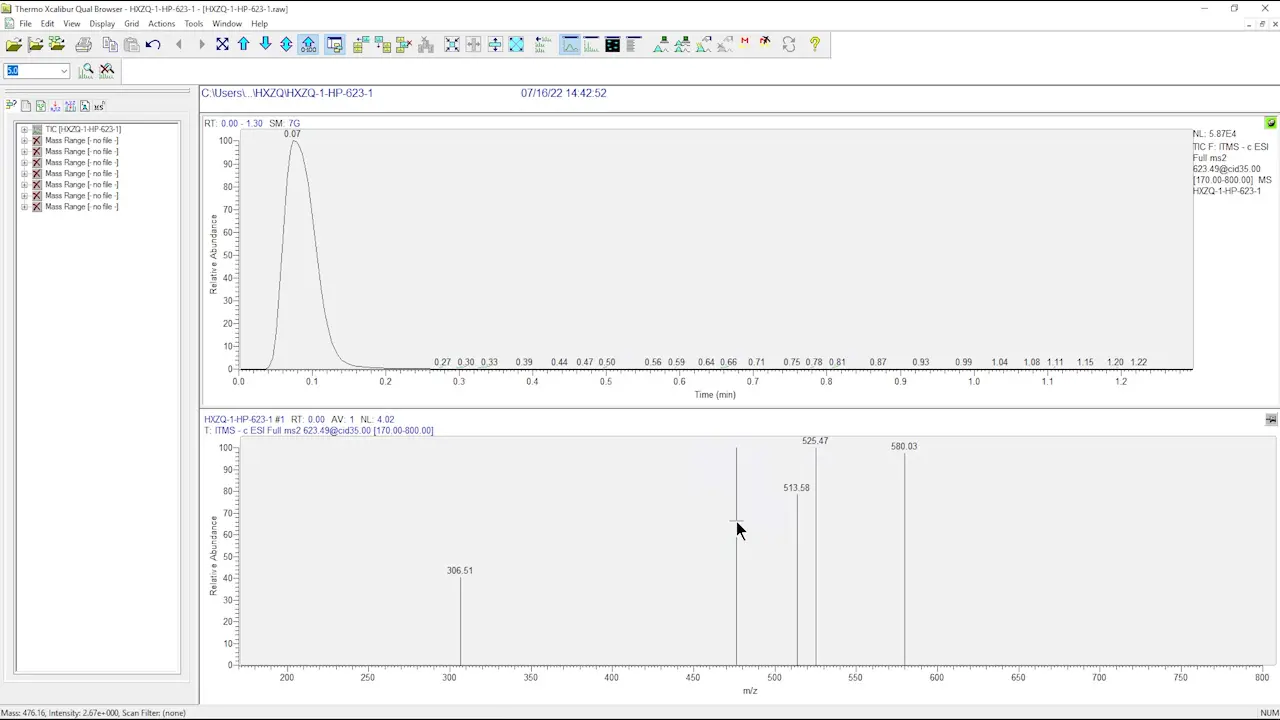 Technical Approach for Structural Analysis of an Unknown Compound in Huoxiang Zhengqi Oral Liquid based on Linear Ion Trap Mass Spectrometry