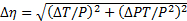 Static equilibrium equation, Δη formula, error propagation method, mathematical concept diagram.
