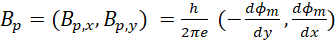 Magnetic flux density formula, Bp=(Bpx,Bpy), magnetic field calculation, scientific equation.