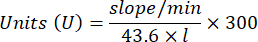 figure-protocol-6 Static equilibrium formula; units of enzyme activity; calculations; slope/min over 43.6 times I.