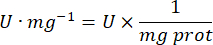 figure-protocol-7 Protein quantification formula, U·mg^−1 calculation equation.