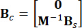 Matrix equation, Bc=[0; M⁻¹Bs], related to linear algebra analysis, mathematics formula.
