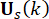 Static equilibrium equation diagram: Us(k) symbol in force balance analysis.