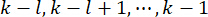Mathematical sequence, formula: k-l, k-l+1, ..., k-1; sequence analysis method.