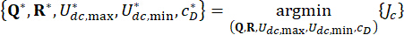 Optimization equation for control system analysis; argmin condition shown with mathematical variables.