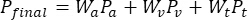 Ideal gas law partial pressures equation; formula representation.
