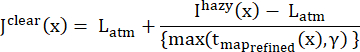 Equation for atmospheric light estimation; formula visualization for digital image processing research.