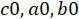 c0, a0, b0 mathematical symbols, static equilibrium equation, educational diagram.