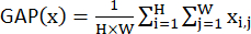Global Average Pooling formula, ΣHΣW, image processing, deep learning method.