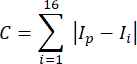Summation formula Σ for calculating C in mathematical analysis diagram.