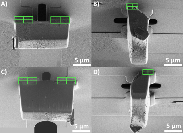 Microstructure analysis, electron microscopy images, material deformation, SEM, micro-scale examination.