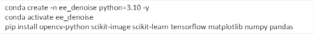 figure-protocol-2 Creating Python environment; conda commands for installing machine learning libraries.