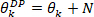 The equation θ<sub>k</sub><sup>DP</sup>=θ<sub>k</sub>+N in static equilibrium analysis.