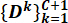Mathematical notation `{D^k}_{k=1}^{C+1}` formula; series notation; educational math concept.