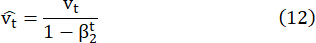 figure-protocol-15 Equation for bias-corrected second moment estimate in Adam optimizer formula.