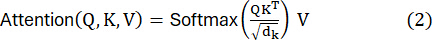 figure-protocol-4 Neural network attention mechanism formula, showing softmax and matrix operations in text format.