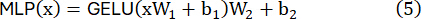 figure-protocol-8 MLP equation using GELU for neural network activation; mathematical formula.