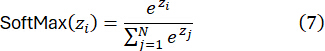 figure-protocol-10 Softmax activation equation; formula for neural network output; mathematical expression.