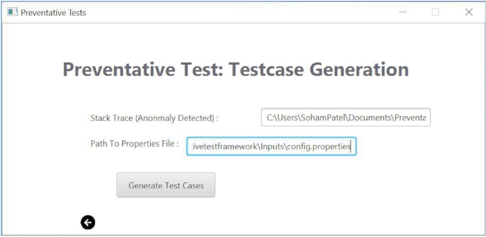 figure-protocol-6 Preventative testing software interface for anomaly detection and testcase generation.