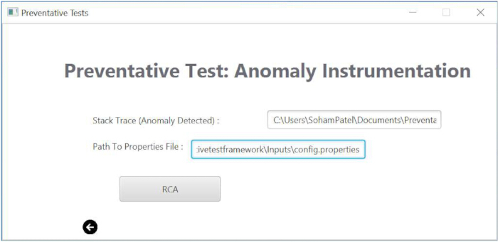 figure-protocol-8 Preventative test interface showing anomaly detection and configuration file path analysis.