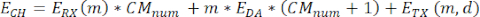 Equation for energy calculation; formulas involve parameters m, d; essential in statistical mechanics.
