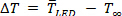 ΔT=TL,EQ-T∞, thermodynamics equation, temperature difference analysis.