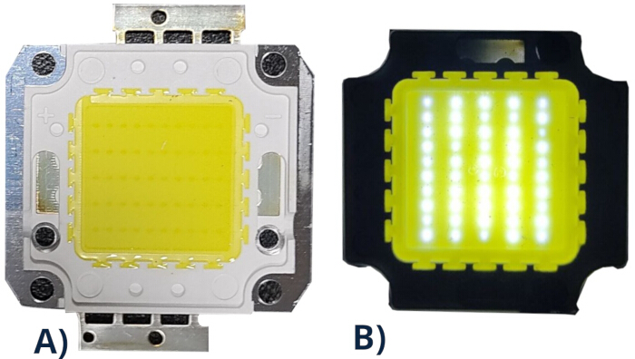 figure-protocol-1 LED chip comparison showing design variation; important in optical efficiency studies.