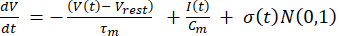 Neural adaptation equation, mathematical formula for neuronal membrane potential dynamics.