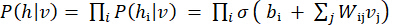 Probabilistic graphical model equation; Pi sigma function; mathematical formula representation.
