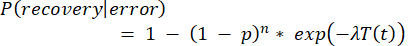 Probability of error recovery equation; statistical analysis method, educational formula.