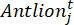 Antlion optimization formula \(Antlion^t_j\), mathematical symbol for computational methods analysis.