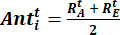 Static equilibrium formula: Ati = (RtA + RtE) / 2; mathematical equation.