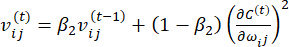 Optimization equation; momentum update formula; math equation for machine learning algorithm.