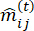 mathematical symbol m-hat(t) for data analysis, equation in statistical modeling