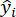 Statistical regression concept, ŷi symbol, prediction model diagram, educational use.