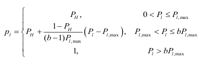 Static equilibrium equation, showing piecewise function with variables \(P_H, P_I, P_{I,max}\).