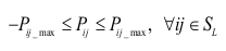 Power flow limits equation; formula indicating constraints; optimization diagram.