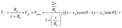 Flow dynamics equation, Vy formula, scientific diagram, fluid mechanics analysis.