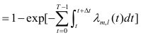 Exponential decay equation, summation and integration formula for time-dependent analysis.
