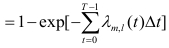 Equation depicting exponential decay, Σ λ(t)Δt, mathematical expression, research analysis.