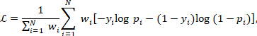 Logarithmic loss formula; mathematical symbol; educational; data analysis; statistical relevance.