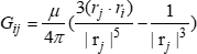 Magnetic dipole interaction formula, Gij equation, mathematical expression, physics research diagram.
