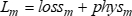 Mathematical formula: Lm=lossm+physm; represents optimization model.