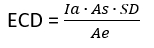Equations for effective concentration determination; formula: ECD=Ia*As*SD/Ae.