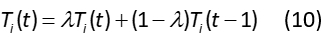 Exponential smoothing formula, time series prediction equation, statistical analysis method.