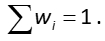 Static equilibrium equation, Σwi=1, mathematical formula, balance condition, educational diagram.