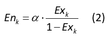 Equation showing Enk relation with Exk in mathematical research context.