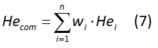 Weighted entropy equation, Σwi·Hei, formula for calculating Shannon entropy in data analysis.