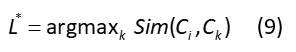 Equation for static equilibrium, L*=argmax Sim(Ci,Ck); mathematical concept.